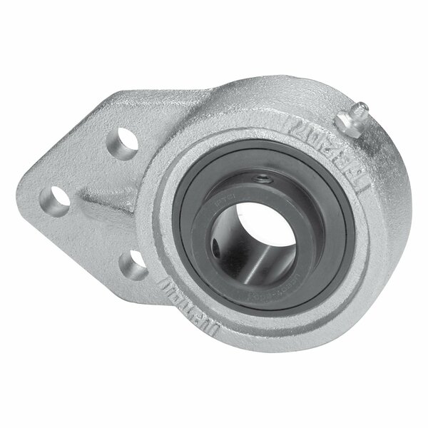 Iptci 3-Bolt Flange Ball Bearing Unit, .75 in Bore, Nickel Plated Hsg, Black Oxide Insert, Set Screw Lock BUCNPFB204-12